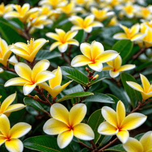 yellow plumeria plant